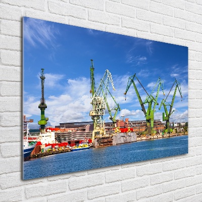 Glass acrylic wall art Shipyard in Gdańsk