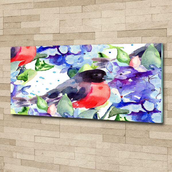 Acrylic print Bird and flowers