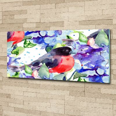 Acrylic print Bird and flowers