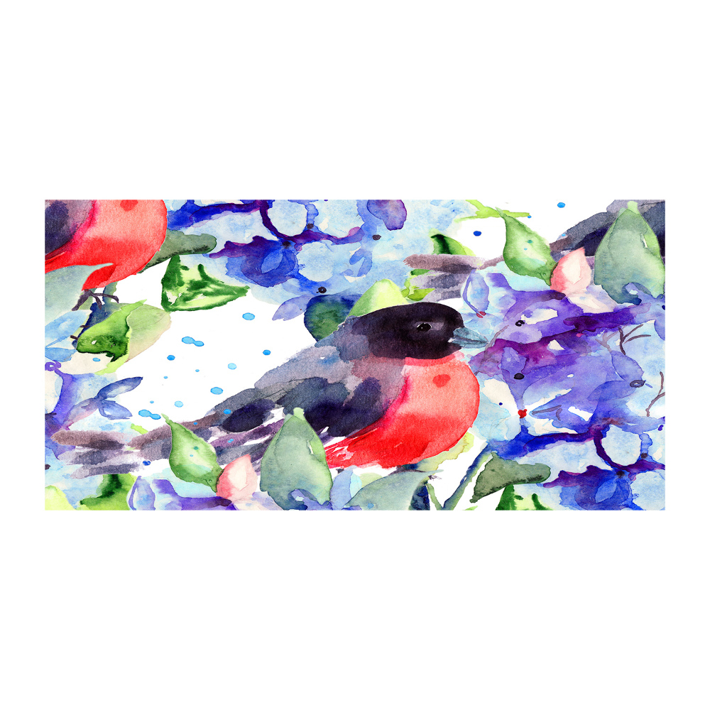 Acrylic print Bird and flowers