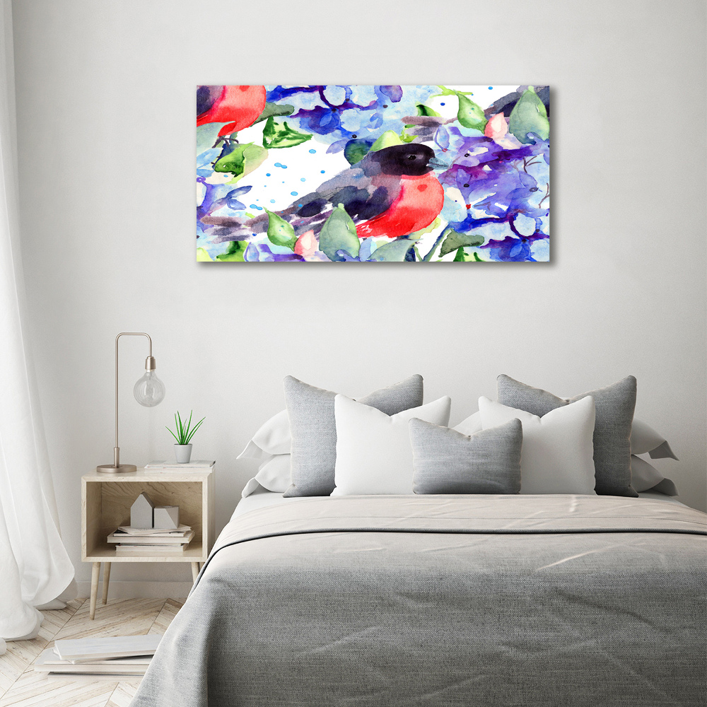 Acrylic print Bird and flowers