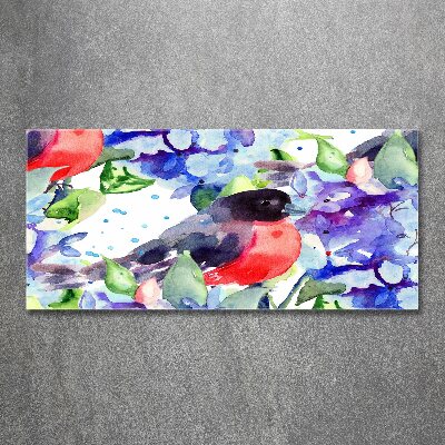 Acrylic print Bird and flowers