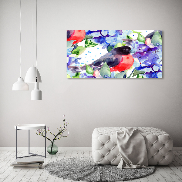 Acrylic print Bird and flowers