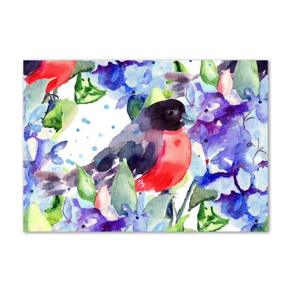 Acrylic print Bird and flowers