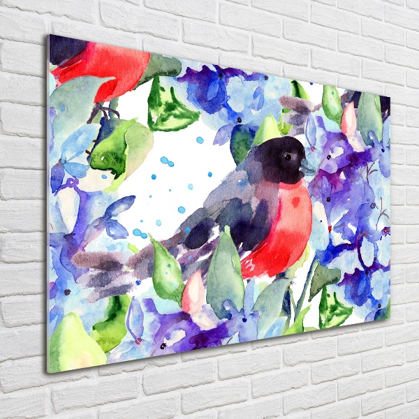 Acrylic print Bird and flowers