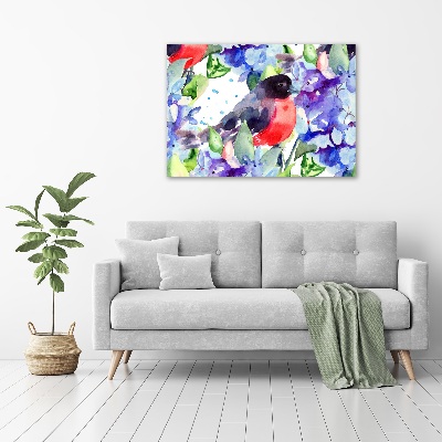 Acrylic print Bird and flowers