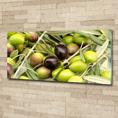 Glass acrylic wall art Fresh olives