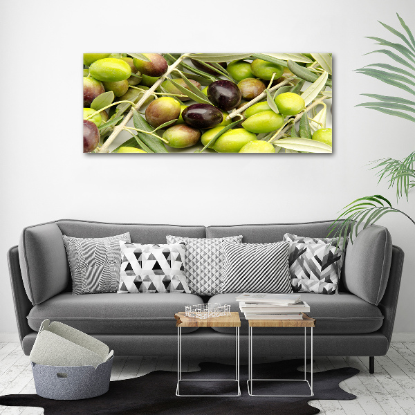 Glass acrylic wall art Fresh olives