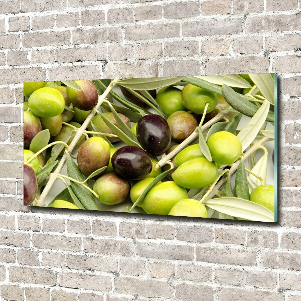 Glass acrylic wall art Fresh olives