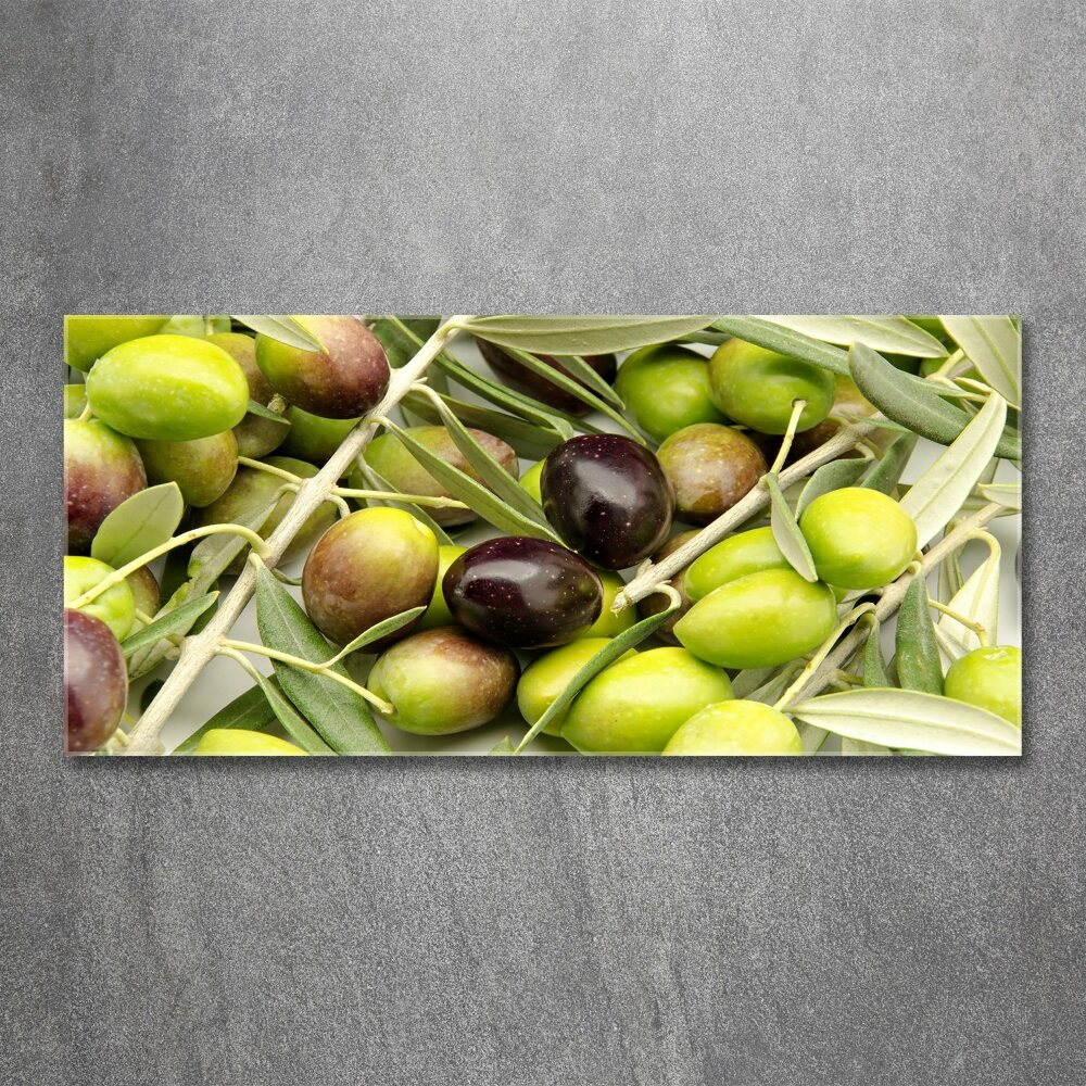 Glass acrylic wall art Fresh olives