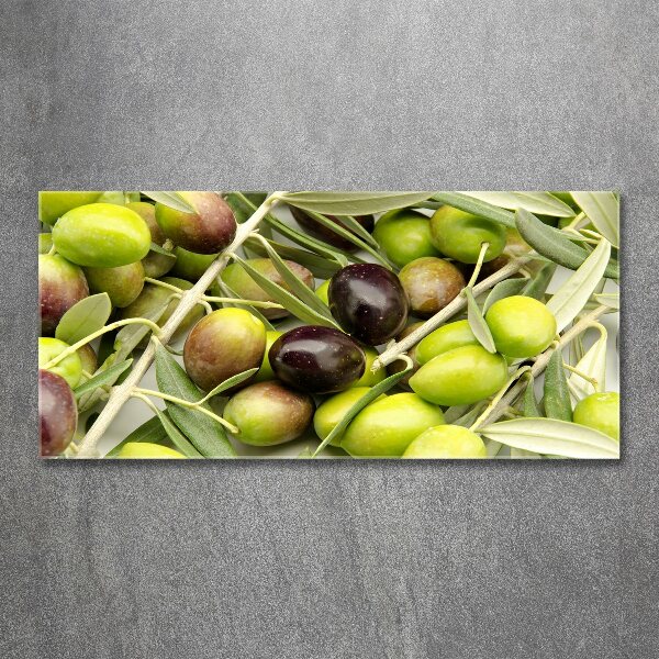 Glass acrylic wall art Fresh olives