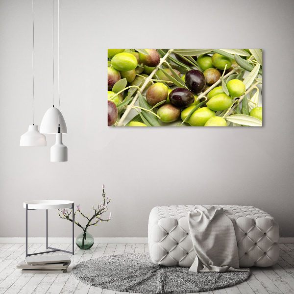 Glass acrylic wall art Fresh olives