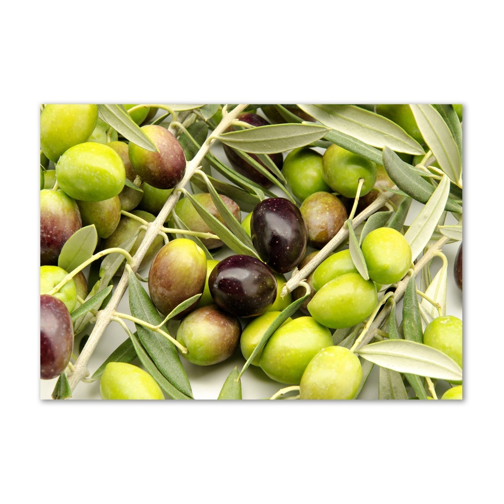 Glass acrylic wall art Fresh olives