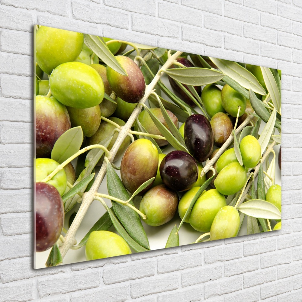 Glass acrylic wall art Fresh olives