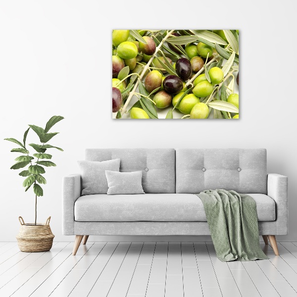 Glass acrylic wall art Fresh olives