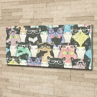 Glass acrylic wall art Cats with glasses