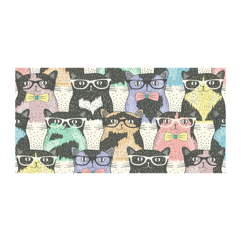 Glass acrylic wall art Cats with glasses