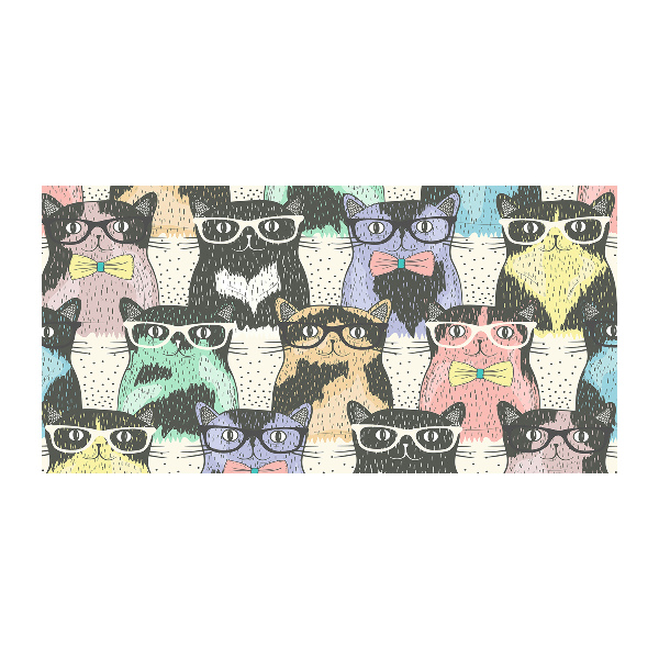 Glass acrylic wall art Cats with glasses