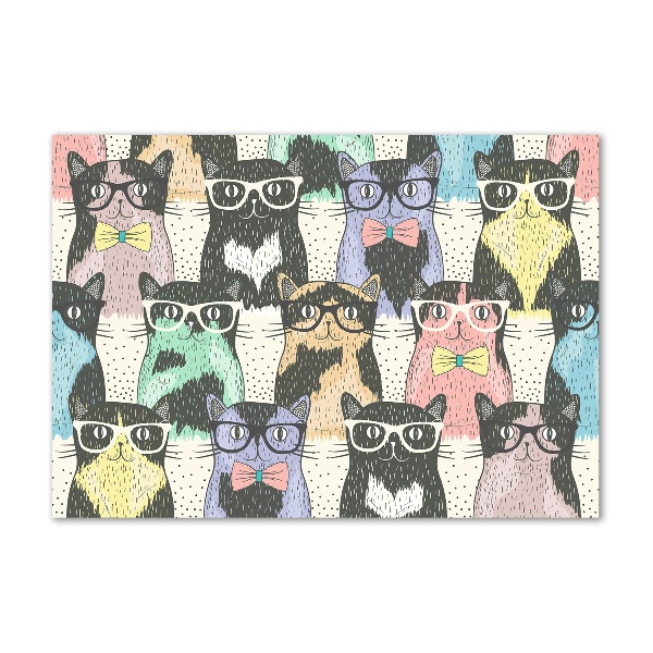 Glass acrylic wall art Cats with glasses