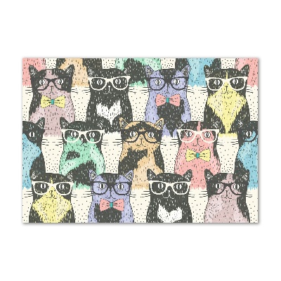 Glass acrylic wall art Cats with glasses