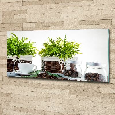 Acrylic wall picture House motive with coffee