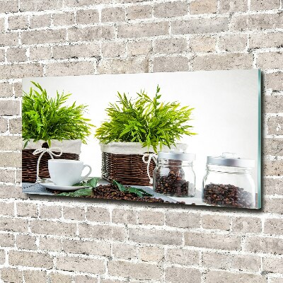 Acrylic wall picture House motive with coffee