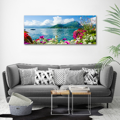 Acrylic wall art Flowers at the lake