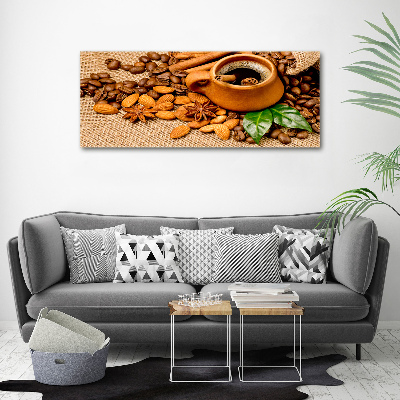 Acrylic wall picture Coffee beans and mug