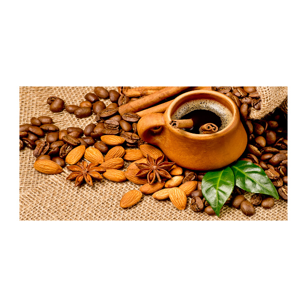 Acrylic wall picture Coffee beans and mug