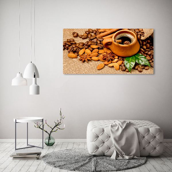 Acrylic wall picture Coffee beans and mug