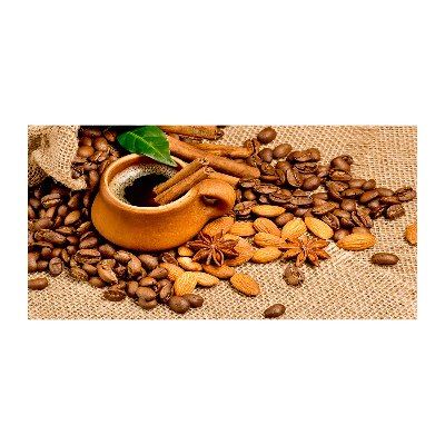 Acrylic wall picture Coffee beans and mug