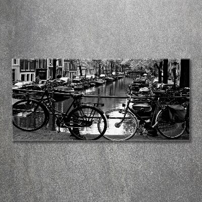 Wall art acrylic Amsterdam bikes