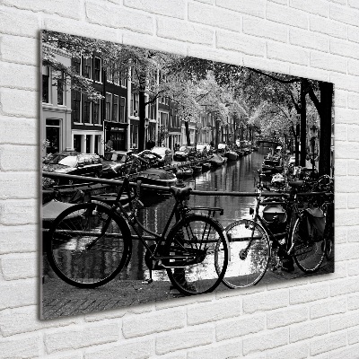 Wall art acrylic Amsterdam bikes