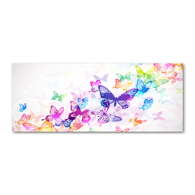 Glass acrylic wall art Colorful butterflies