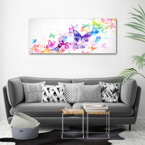 Glass acrylic wall art Colorful butterflies