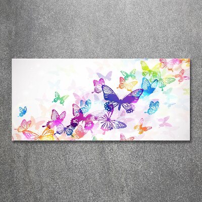 Glass acrylic wall art Colorful butterflies