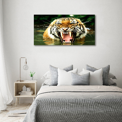 Glass acrylic wall art Roaring tiger