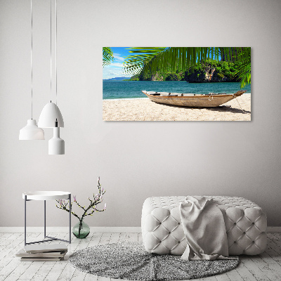 Wall art acrylic Boat on the beach