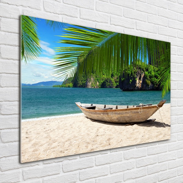 Wall art acrylic Boat on the beach