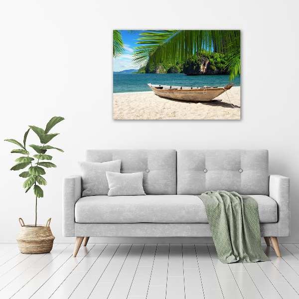 Wall art acrylic Boat on the beach