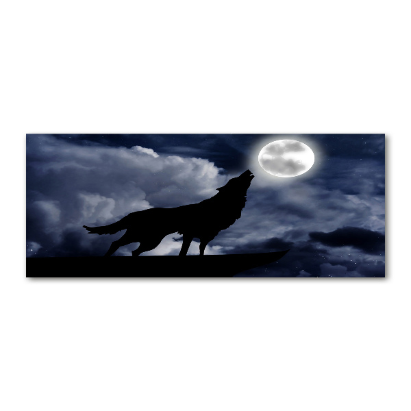 Glass acrylic wall art A howling wolf full