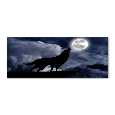 Glass acrylic wall art A howling wolf full