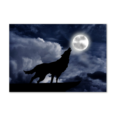 Glass acrylic wall art A howling wolf full