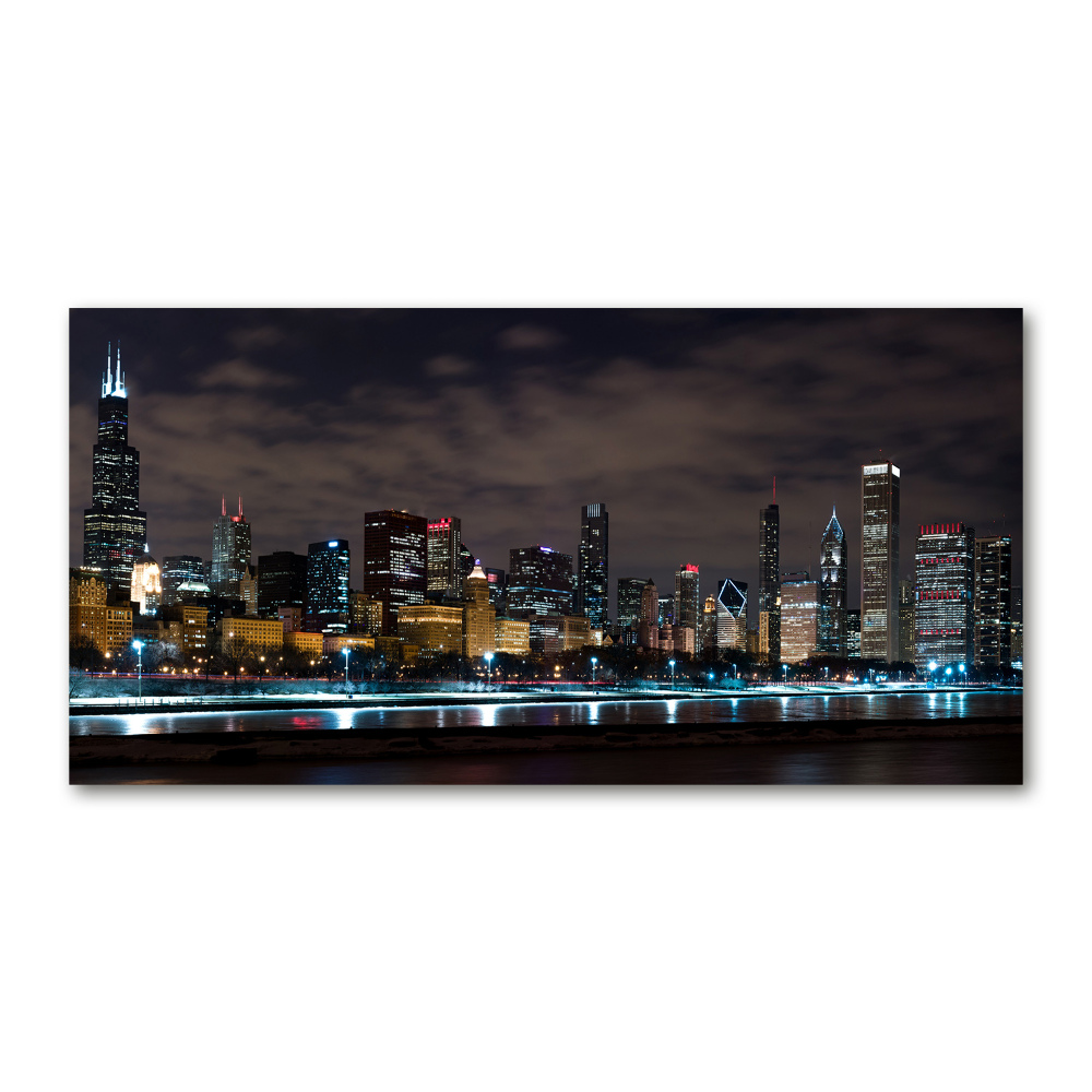 Acrylic wall art Chicago at night