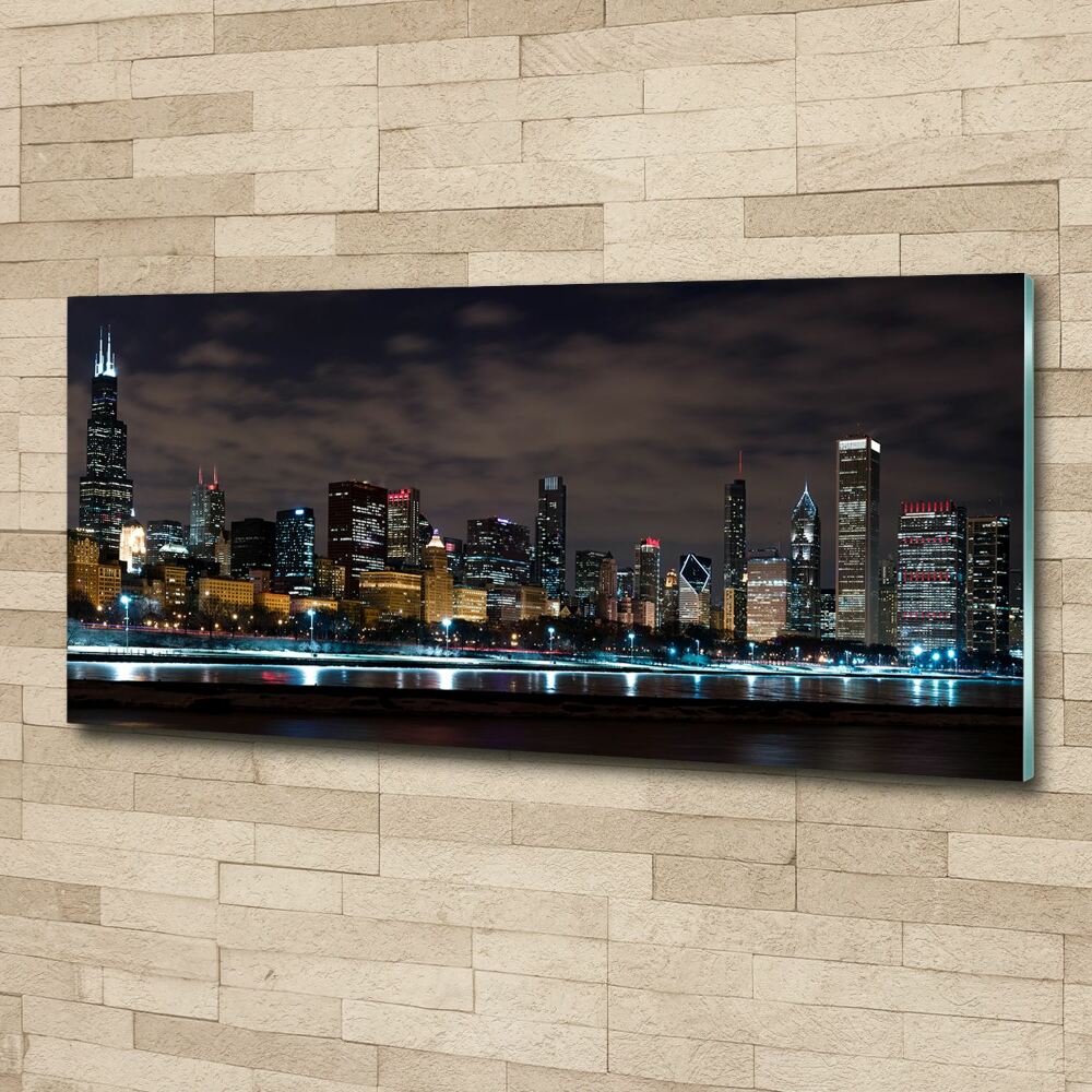 Acrylic wall art Chicago at night