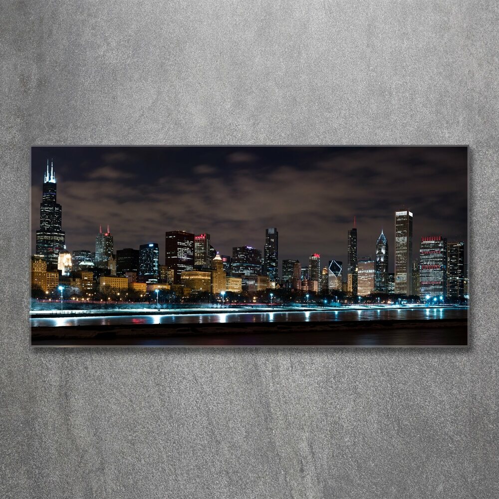 Acrylic wall art Chicago at night