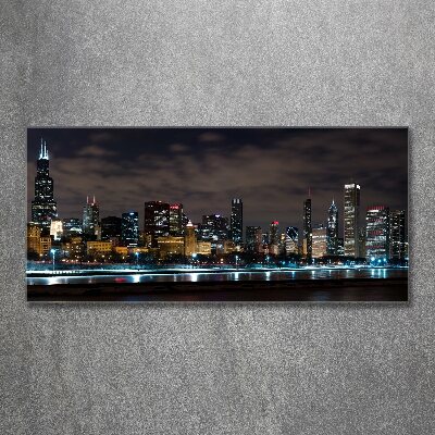 Acrylic wall art Chicago at night