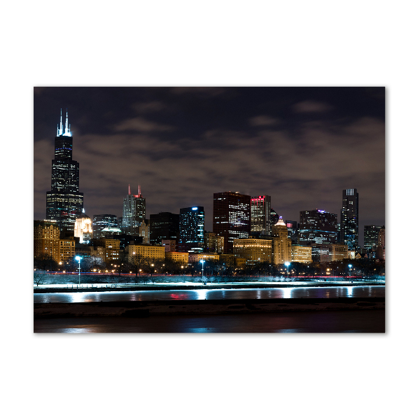 Acrylic wall art Chicago at night