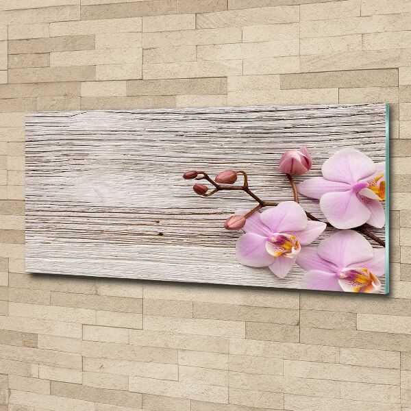 Wall art acrylic Orchid on wood