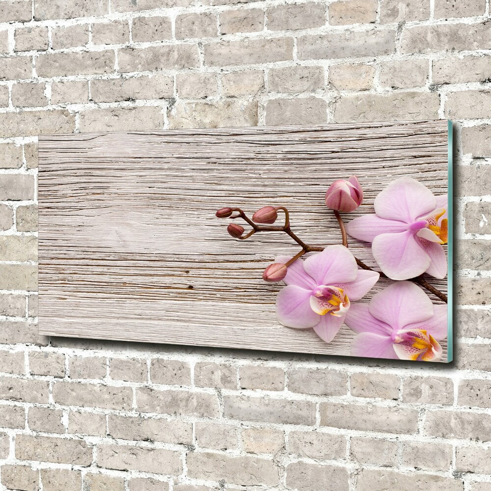 Wall art acrylic Orchid on wood